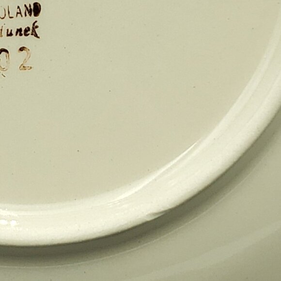 Polish Pottery Peacock Leaves Dessert Plate Peacock Salad Plate - Picture 6 of 6